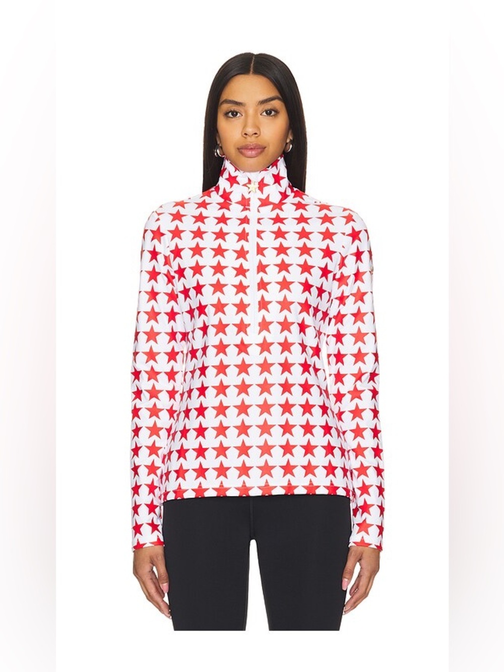 Goldbergh Spotify Starry Ski Pully Galaxy Star Print Flame Red and White NWT